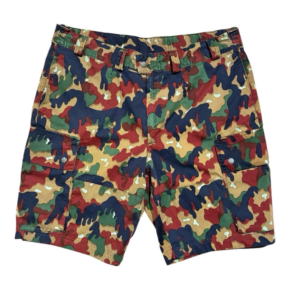 90s Vintage Military Issue Camouflage Shorts Waist 38